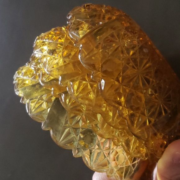 L.G. Wright Daisy and Button Amber Glass - Picture 4 of 12